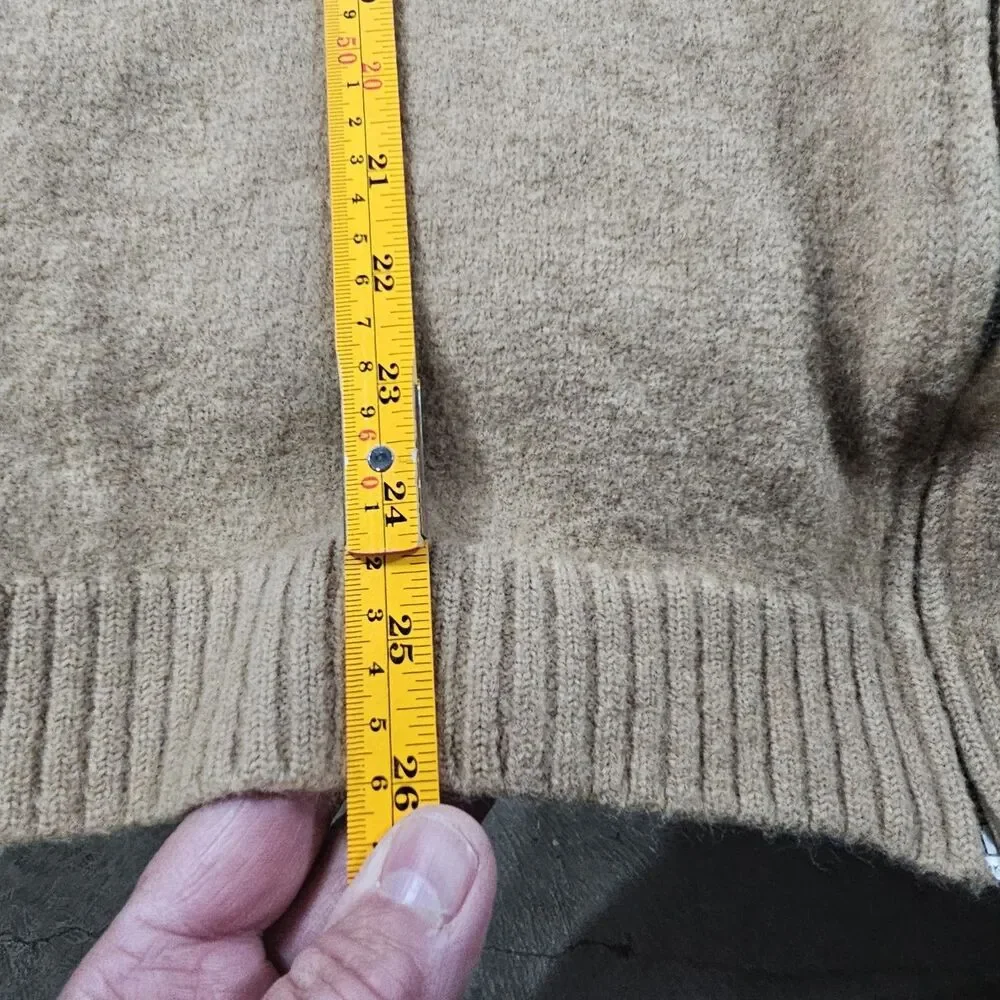Eddie Bauer Sweater Mens 100% Merino Wool Brown Argyle Zip Mock Neck XXXL TALL